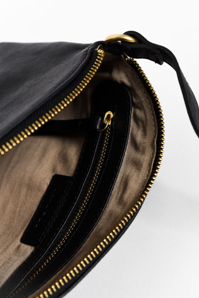 Cleo Black Leather Crossbody Bag
