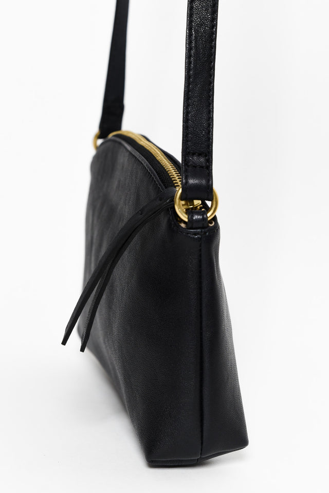 Cleo Black Leather Crossbody Bag
