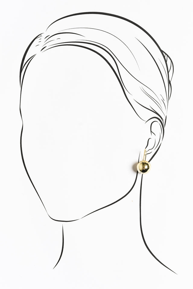 Cleo Gold Ball Hoop Earrings image 2