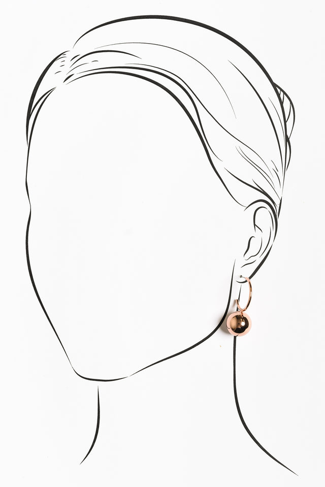 Cleo Rose Gold Ball Hoop Earrings image 2