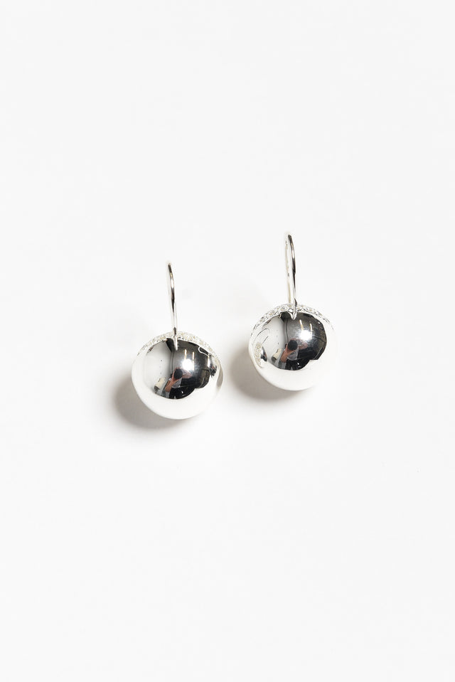 Cleo Silver Ball Hoop Earrings image 1