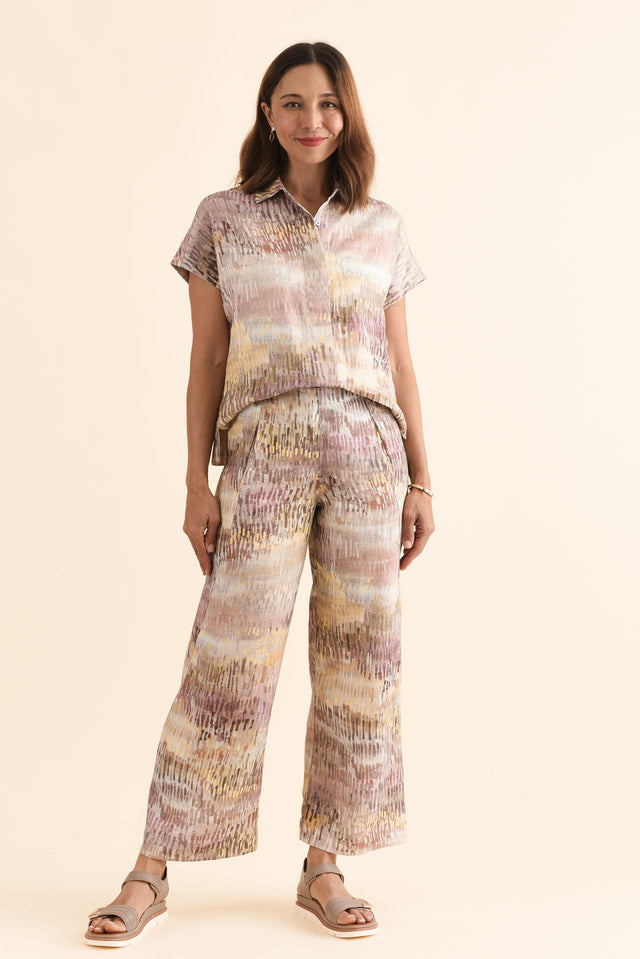 Clover Yellow Abstract Linen Shirt banner image