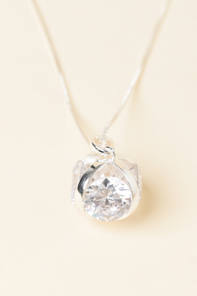 Coco Silver Diamante Necklace image 3