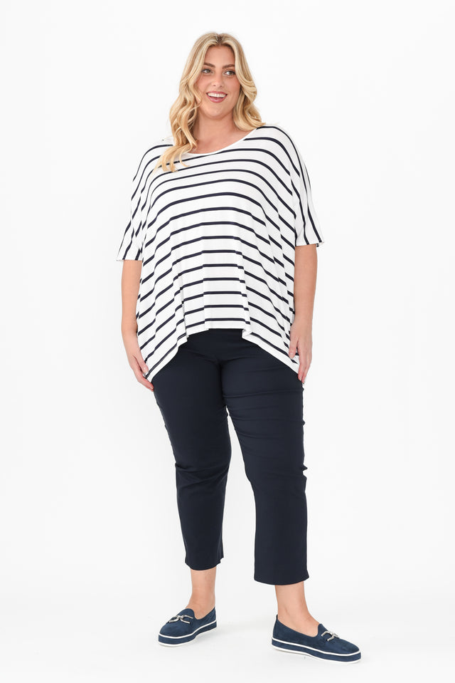 Cody Navy Stretch Capri Pants