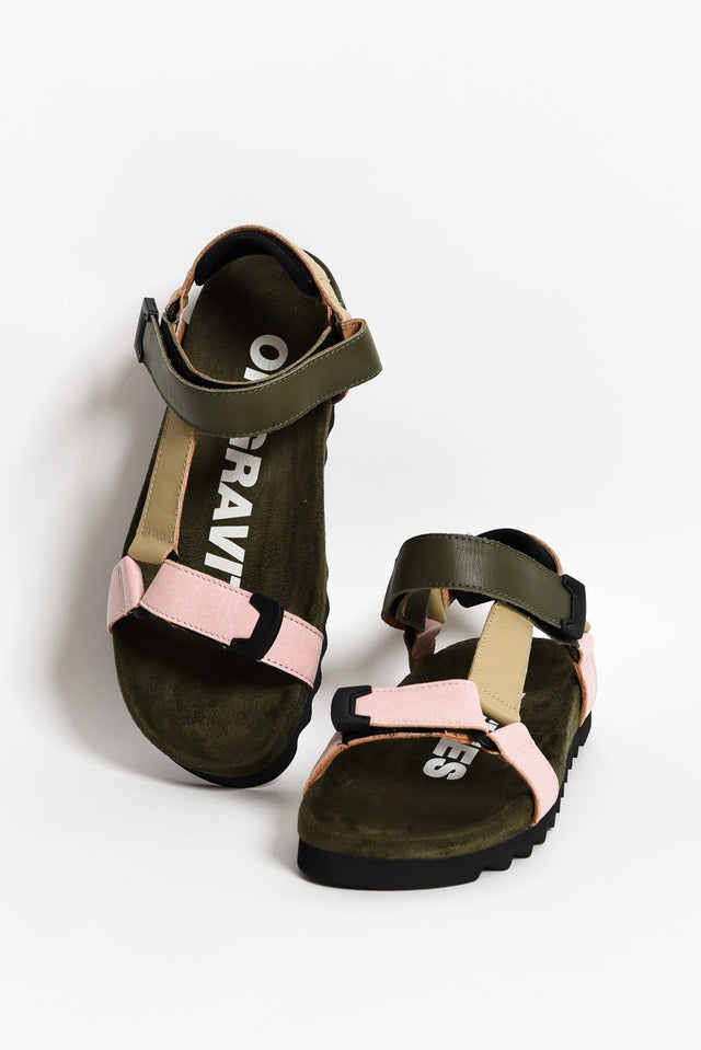 Cohen Khaki Leather Velcro Sandal image 1