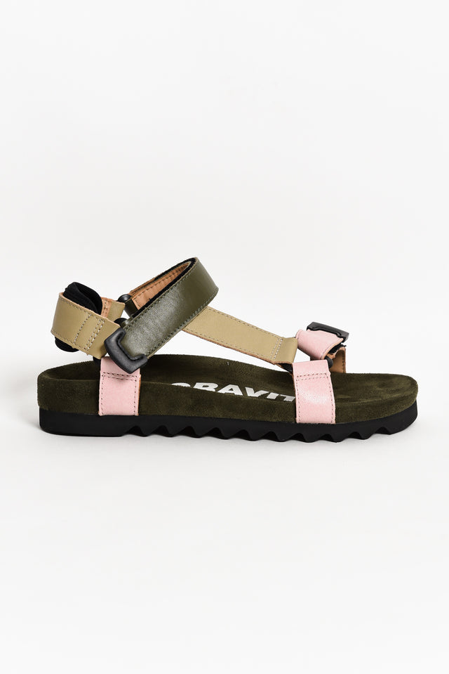 Cohen Khaki Leather Velcro Sandal image 3