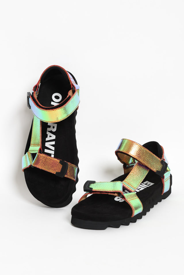 Cohen Sunset Chrome Leather Velcro Sandal