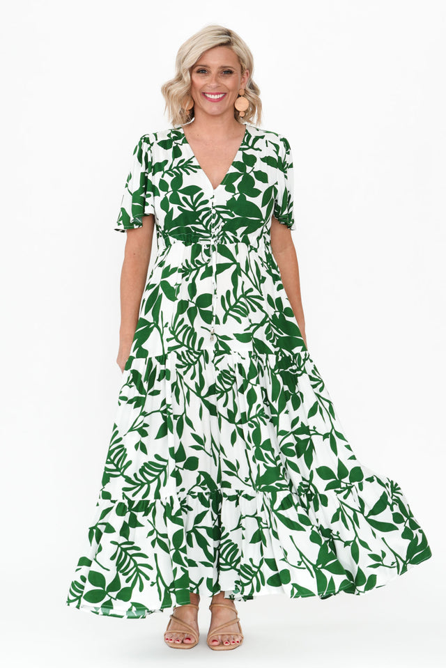 Cooper Green Floral Tier Dress