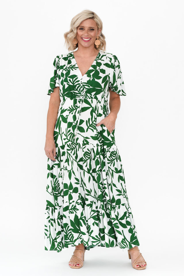 Cooper Green Floral Tier Dress image 6