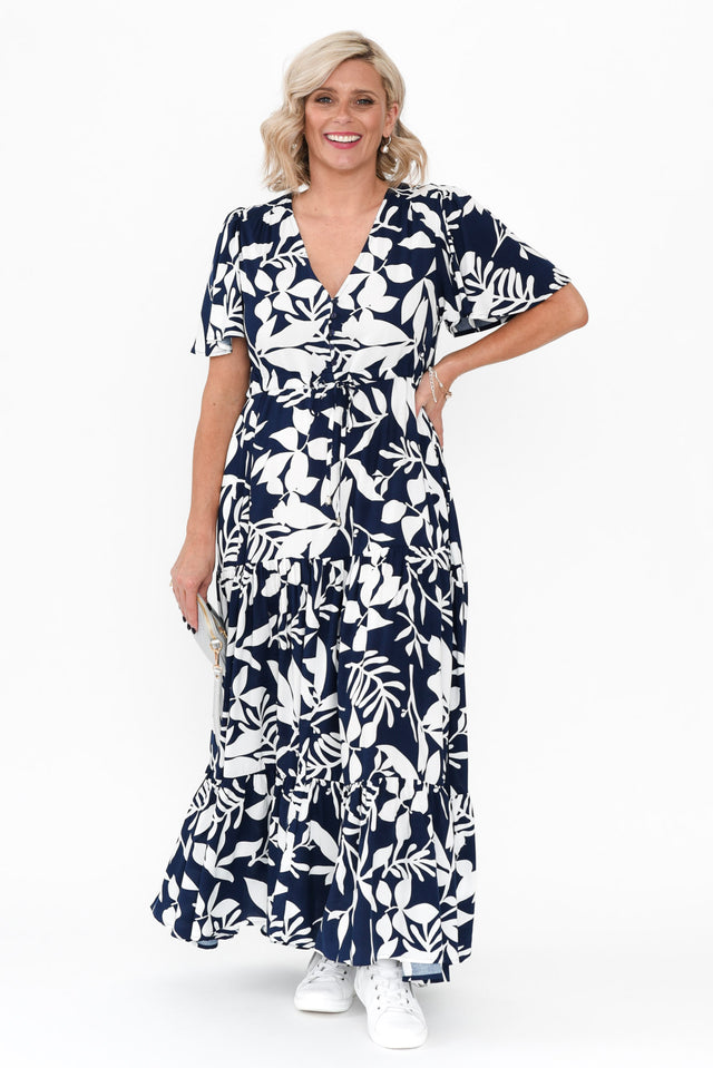 Cooper Navy Floral Tier Dress