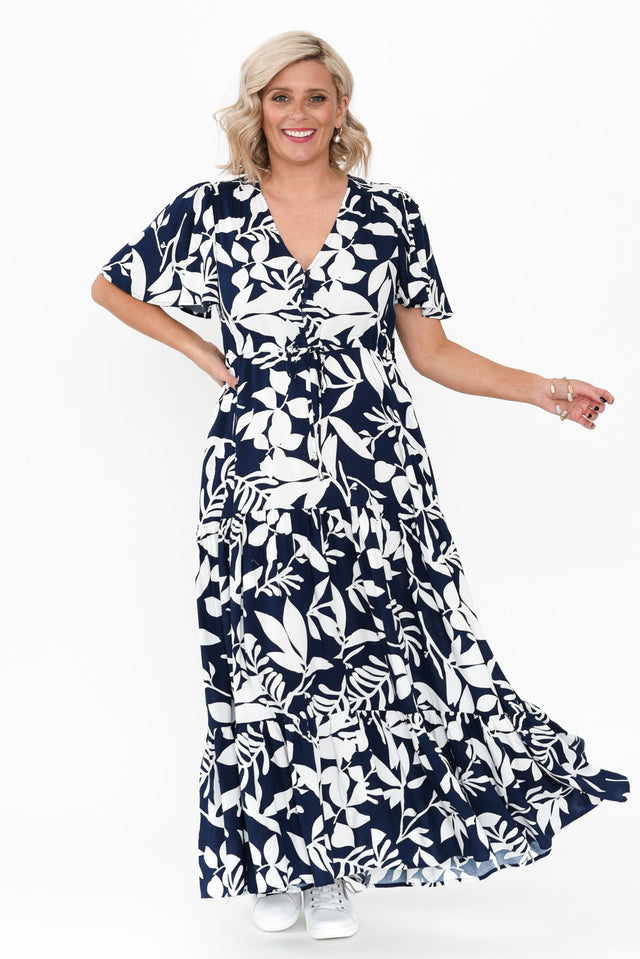 Cooper Navy Floral Tier Dress image 1