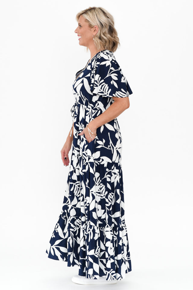 Cooper Navy Floral Tier Dress