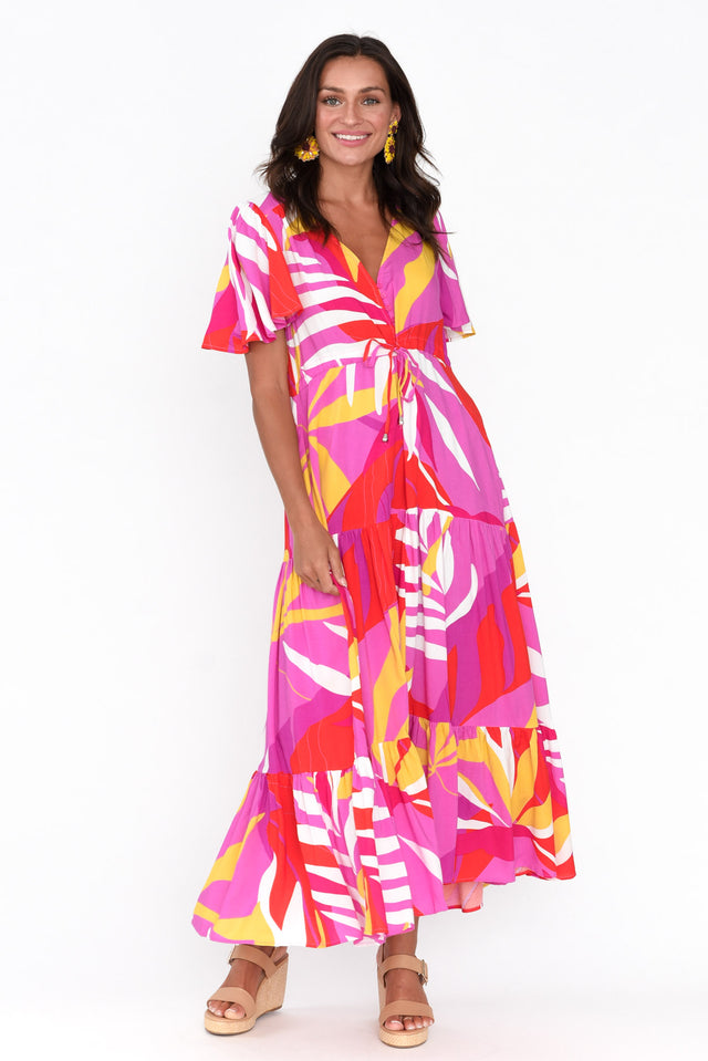 Cooper Pink Tropical Tier Dress