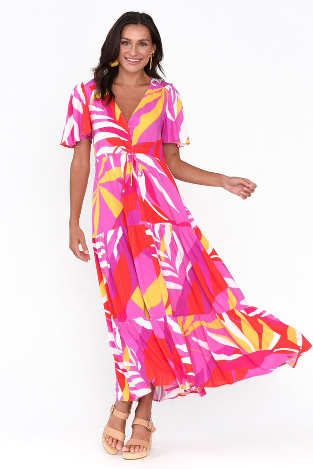 Cooper Pink Tropical Tier Dress