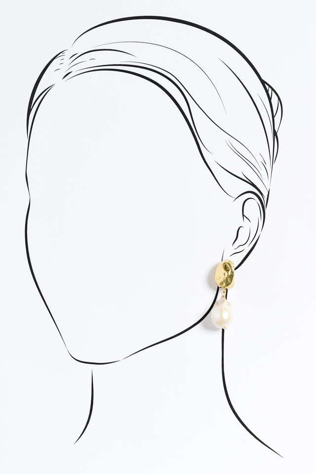 Corrie Gold Pearl Drop Earrings image 2