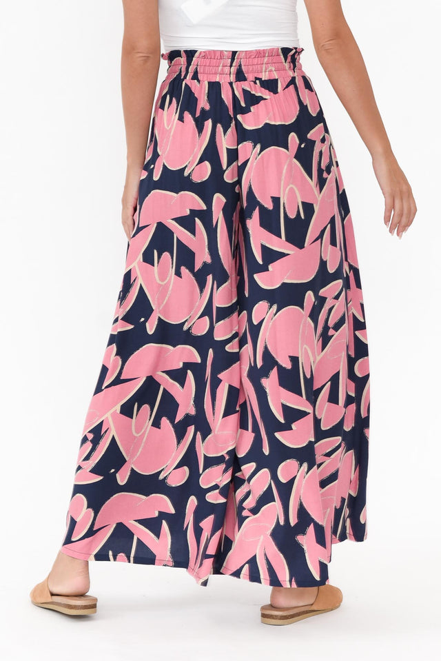 Cotswold Navy Abstract Wide Leg Pants
