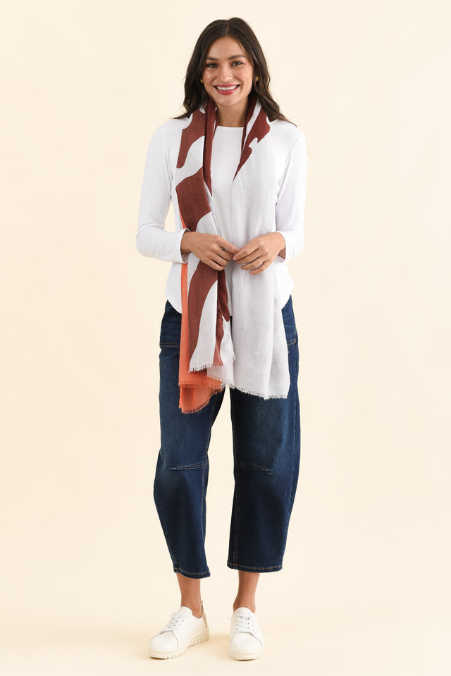 Crane Rust Contrast Scarf
