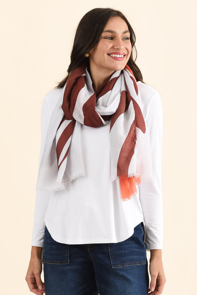 Crane Rust Contrast Scarf