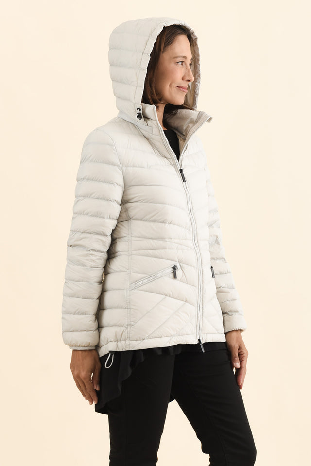 Cushla Grey Down Puffer Jacket,Brunette model,alt text|model:Cara image 5