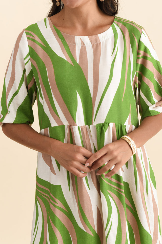 Cyrus Green Marble Cotton Blend Dress,Brunette model,alt text|model:Brontie image 6