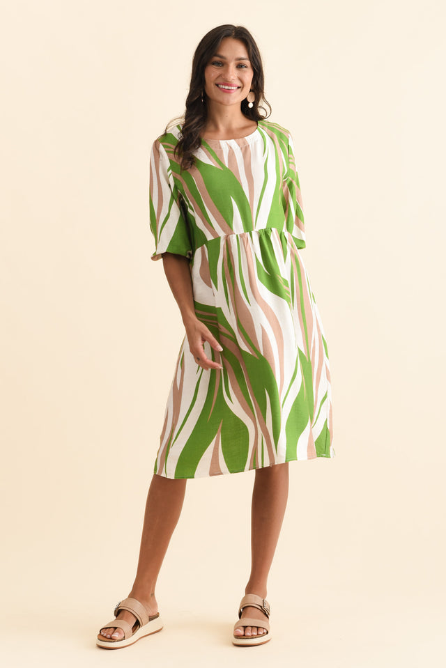 Cyrus Green Marble Cotton Blend Dress,Brunette model,alt text|model:Brontie image 7