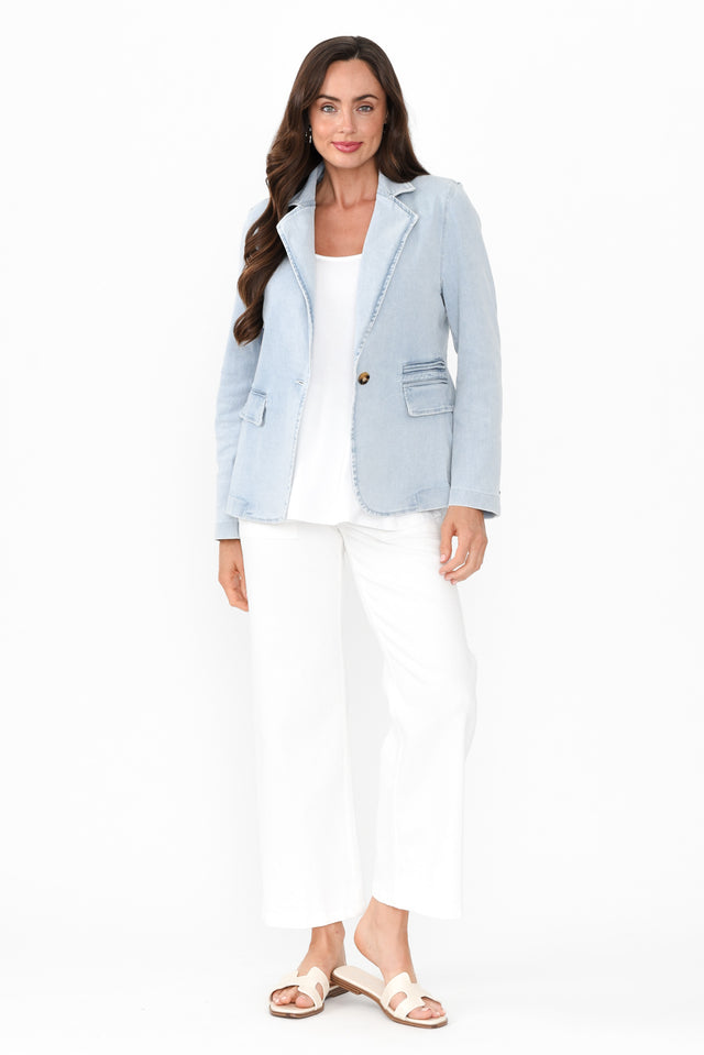 Dahna Blue Denim Collared Blazer banner image