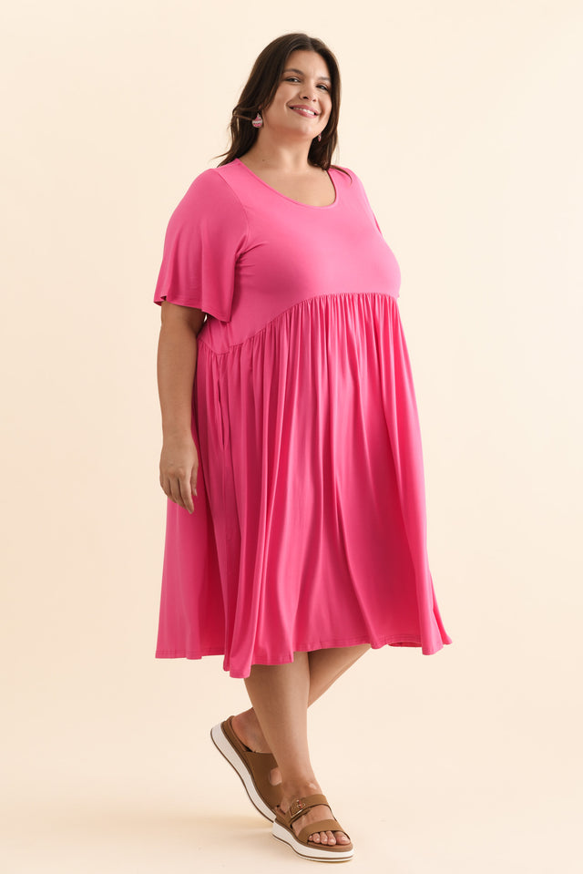 Dalton Pink Crescent Dress,Brunette model,alt text|model:Gabby image 11