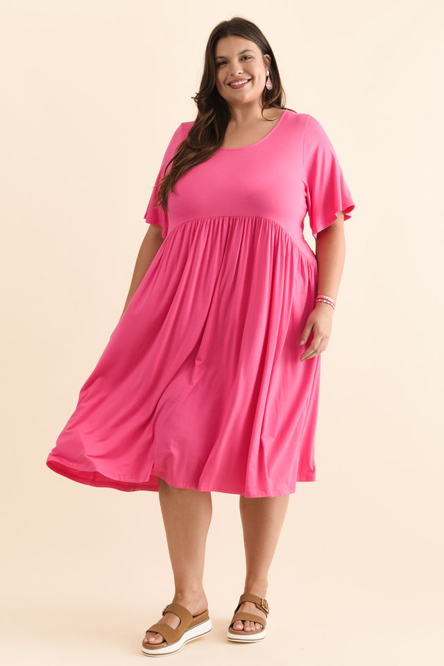 Dalton Pink Crescent Dress,Brunette model,alt text|model:Gabby image 10