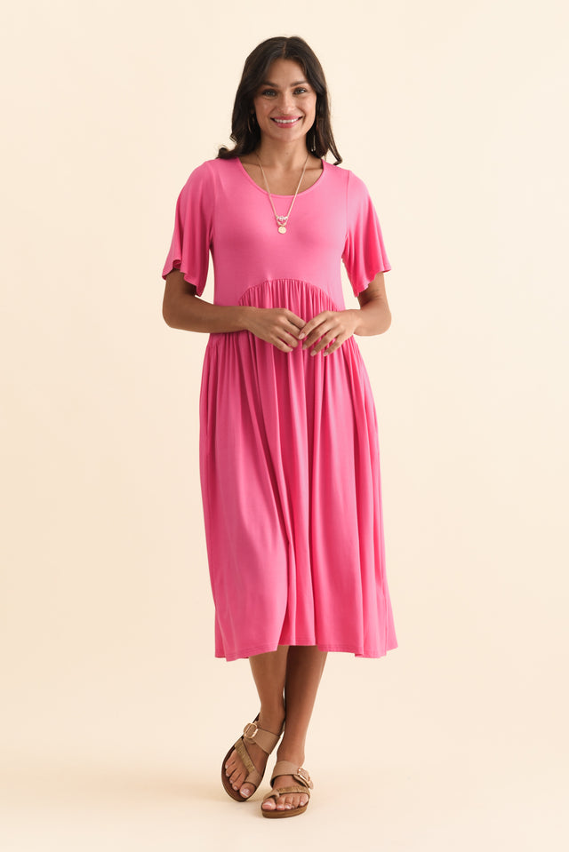 Dalton Pink Crescent Dress,Brunette model,alt text|model:Brontie image 4