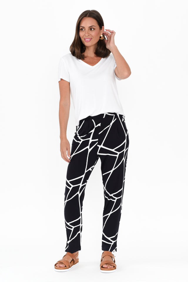 Dana Navy Marble Micro Modal Pants