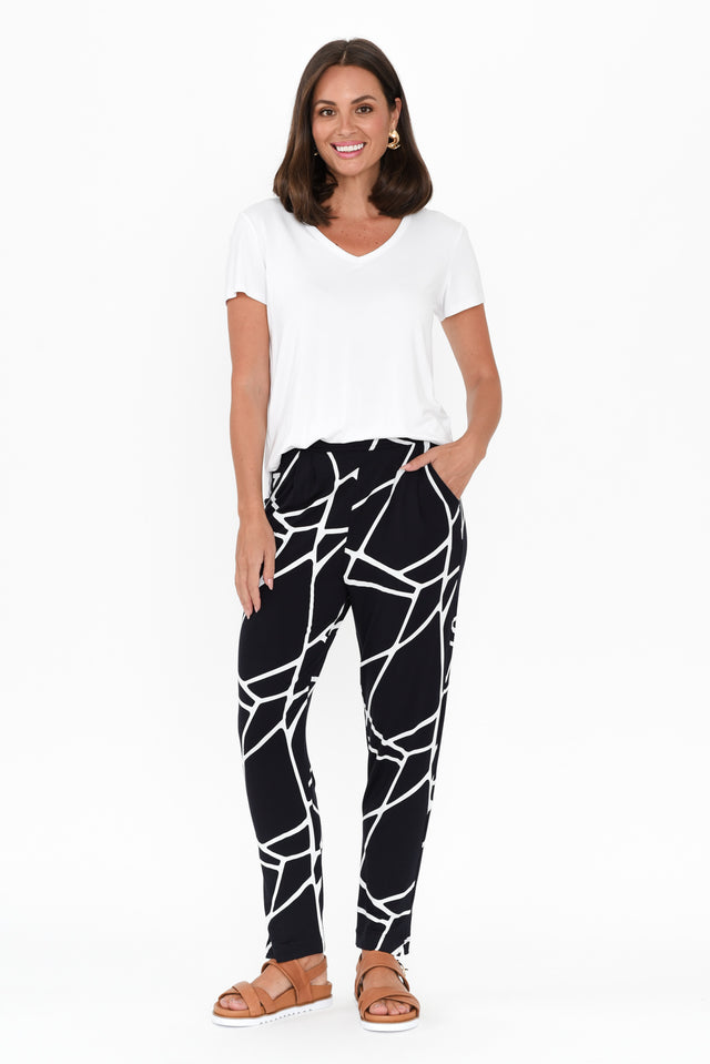 Dana Navy Marble Micro Modal Pants