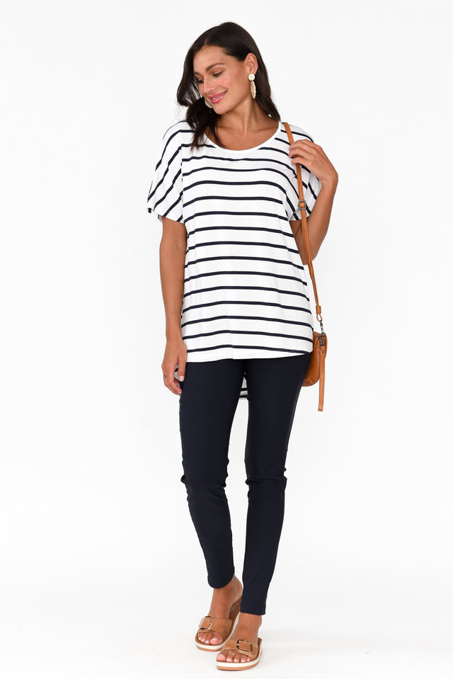 Danya White Stripe Bamboo Top image 4