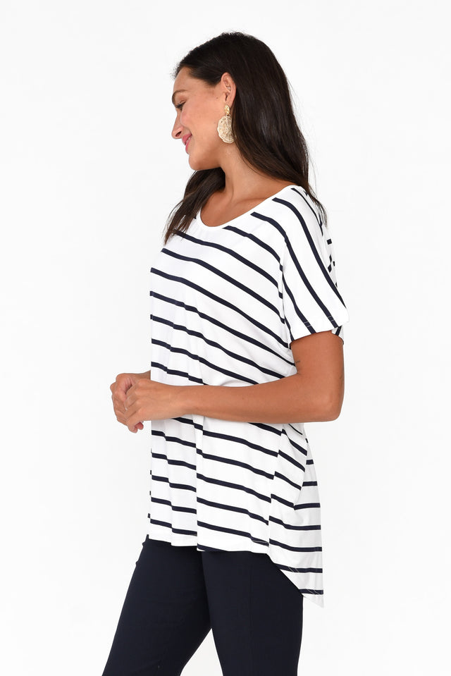 Danya White Stripe Bamboo Top image 5