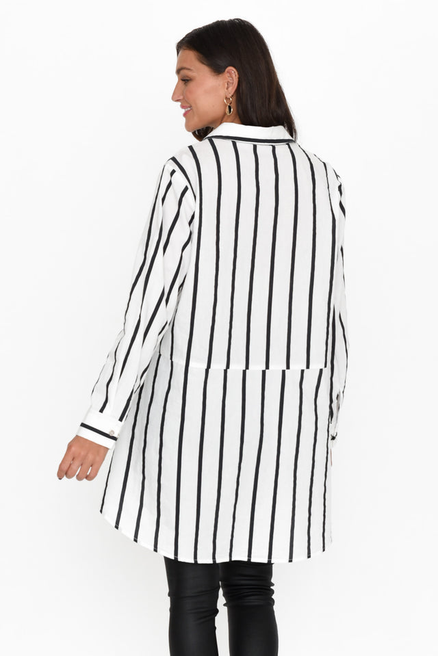 Dayanna Black Stripe Cotton Blend Shirt image 5