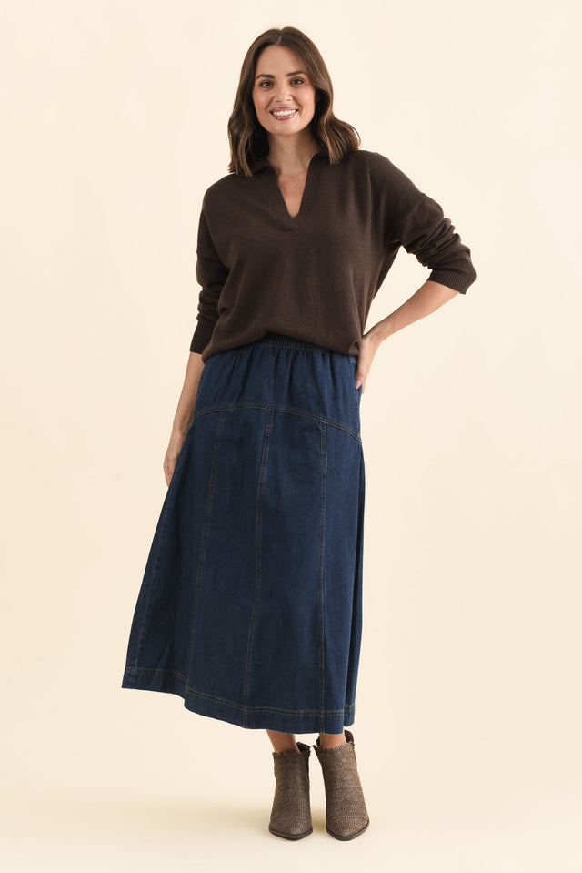 Dayton Dark Blue Denim Skirt image 6
