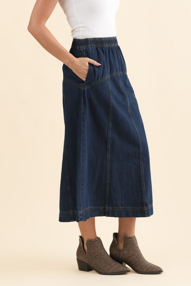 Dayton Dark Blue Denim Skirt image 3