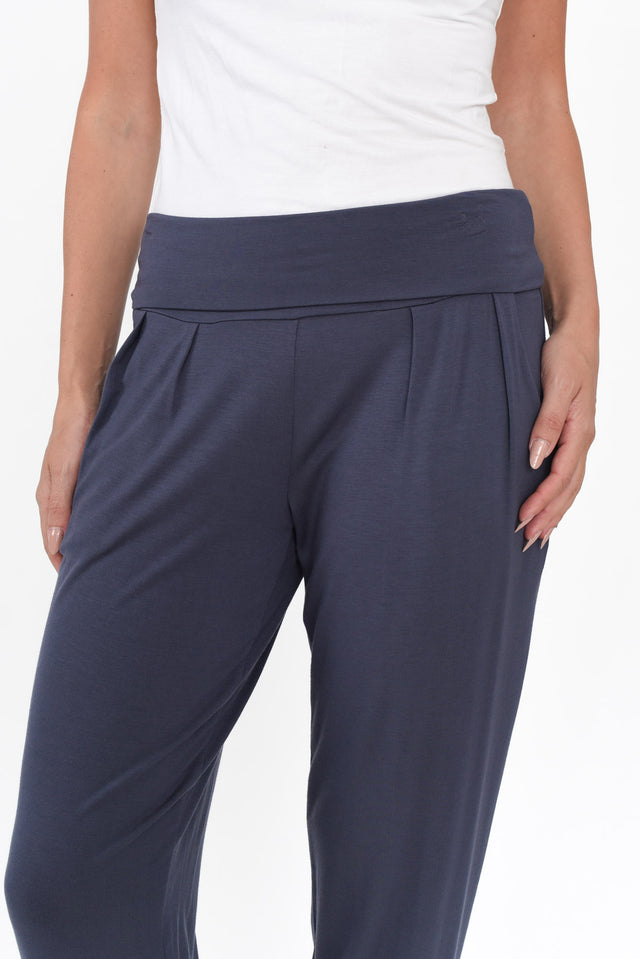 Deep Blue Bamboo Soft Slouch Pants image 6