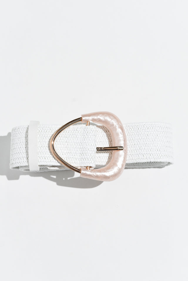 Define White Resin Buckle Woven Belt