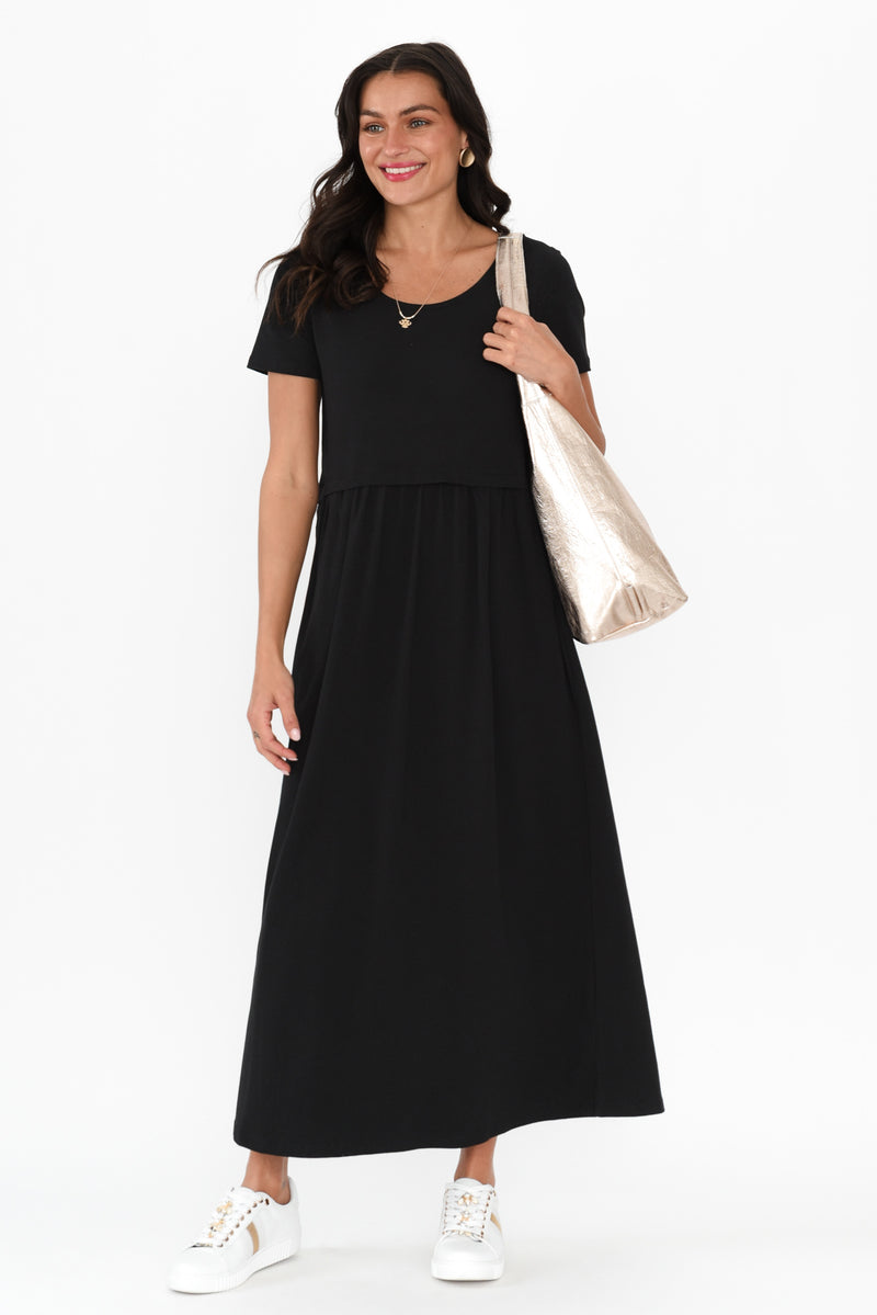 Mandy Black Cotton Tee Dress main image 0
