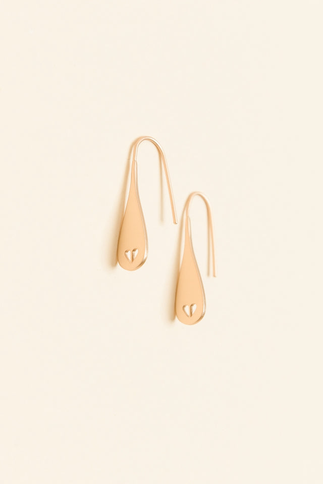 Delia Gold Heart Drop Earrings