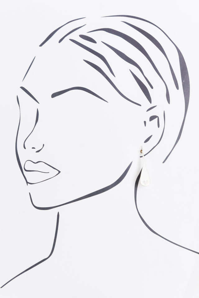 Delia Silver Heart Drop Earrings