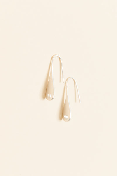 Delia Silver Heart Drop Earrings