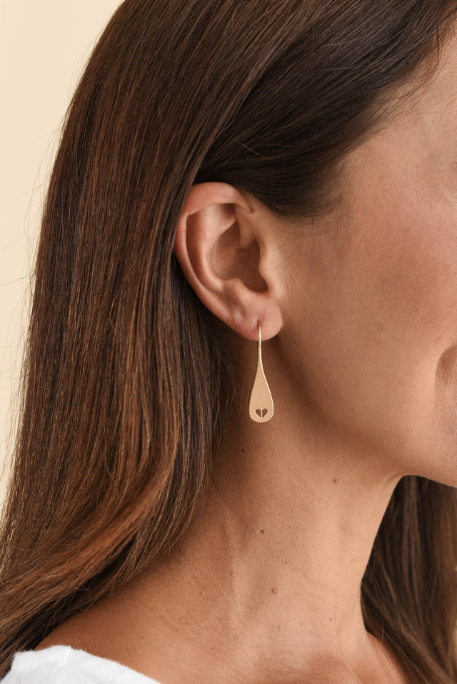 Delia Silver Heart Drop Earrings