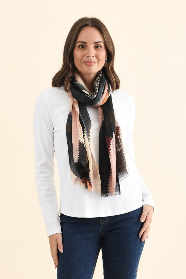 Dellwyn Navy Floral Merino Wool Scarf