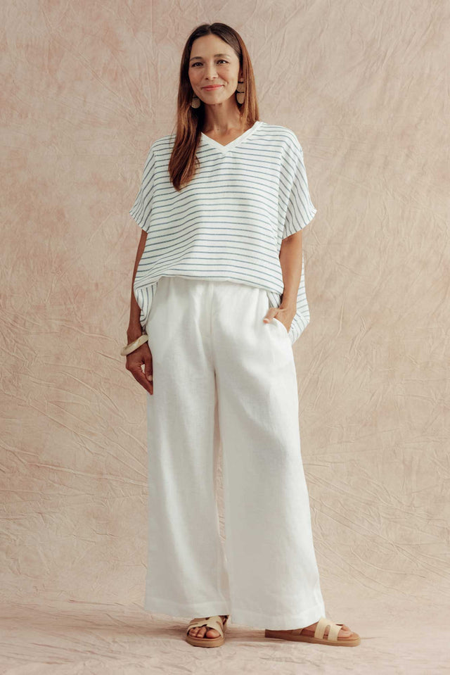 Delsey White Linen Wide Leg Pants image 1