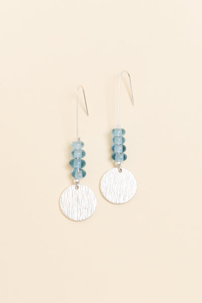 Demeter Blue Beaded Disc Earrings