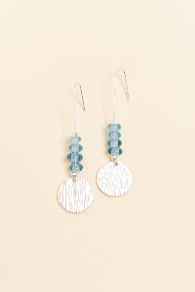 Demeter Blue Beaded Disc Earrings