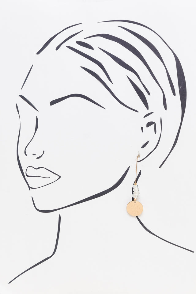Demeter Clear Beaded Disc Earrings