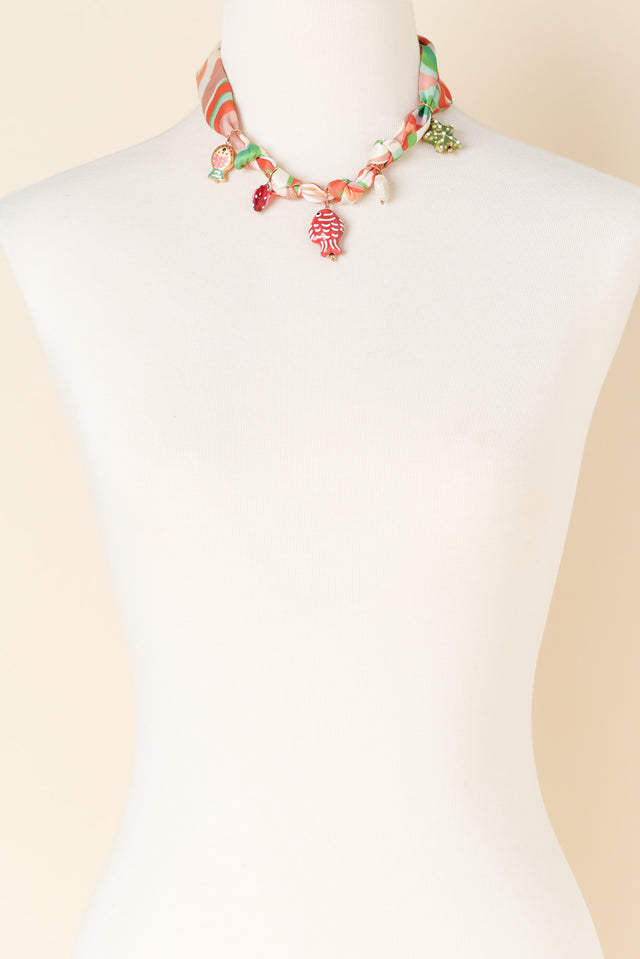 Denise Orange Sea Fabric Necklace