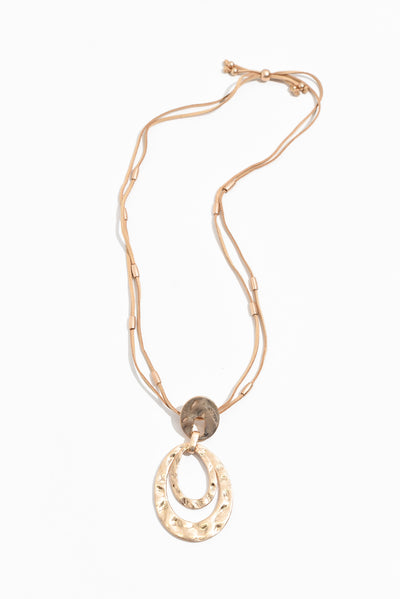 Desiree Gold Disc Pendant Necklace